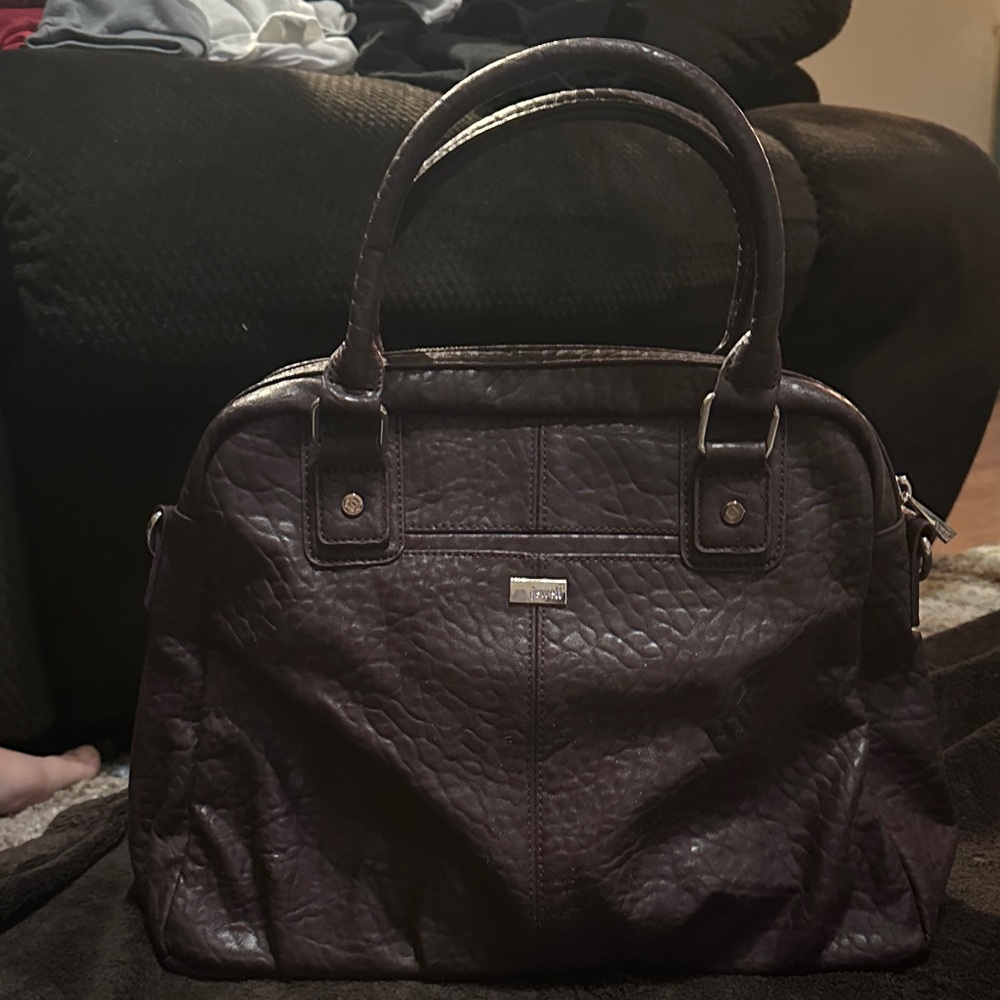 Thirty-One Jewel Burgundy Satchel Purse with Shoulder Strap
